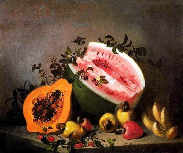 unknow artist Papaya and watermelon France oil painting art